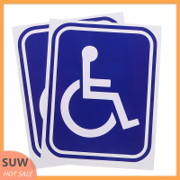 ? SUW 2pcs Disabled Sign ความพิการความคล่องตัวที่จอดรถสติกเกอร์พีวีซีสำหรับ AUTO