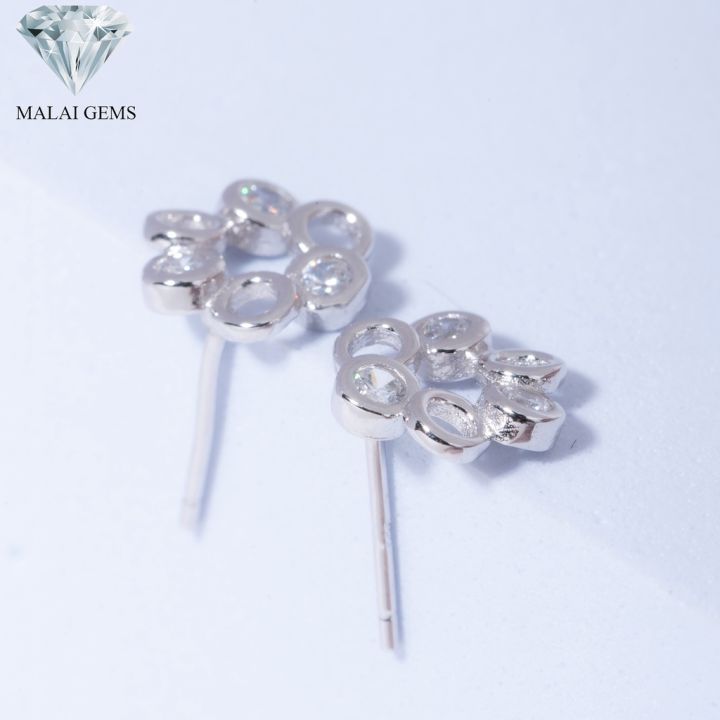 malai-gems-ต่างหูเพชร-เงินแท้-silver-925-เพชรสวิส-cz-เคลือบทองคำขาว-รุ่น-075-1ea79566-แถมกล่อง-ต่างหูcz-ต่างหูเงินแท้