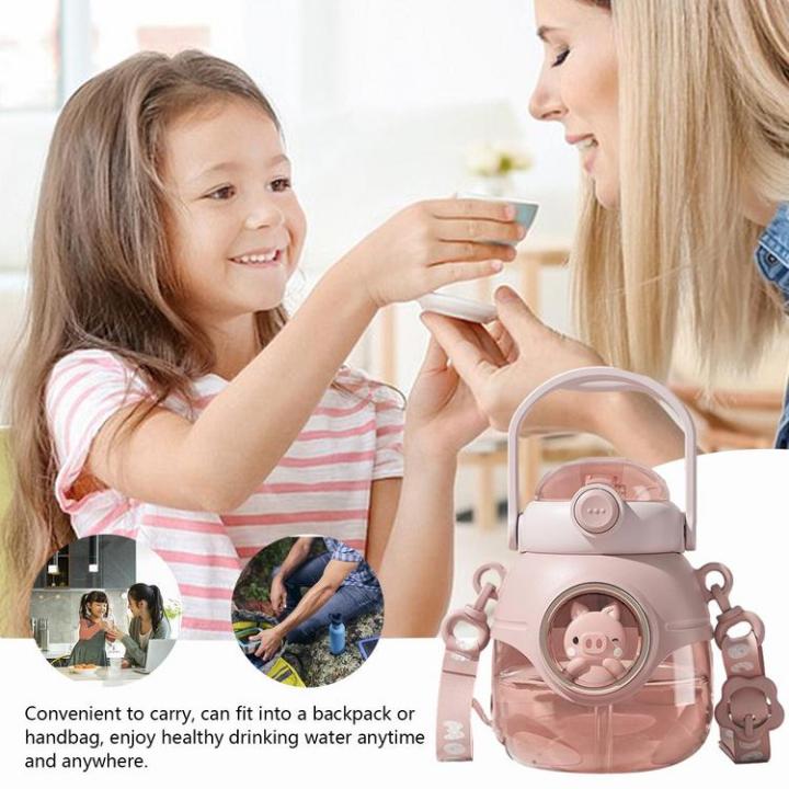 water-bottle-with-straw-lid-kids-tumblers-kids-tumblers-portable-1100ml-water-kettle-cute-shoulder-strap-gym-cycling-hiking-great