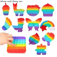 Silicone world Stress Relief Toys Rainbow Push Bubble Antistress Toys Sensory Squeeze Toy Anti-stress Toys Adults Kids Relax Toy