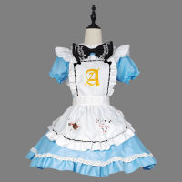 [COD] ของใหม่ ภาพเคลื่อนไหวสไตล์ญี่ปุ่น cos บริการ ชุดแม่บ้านโป๊กเกอร์ Alice in Wonderland cosplay เสื้อผ้า