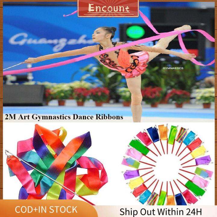 ENCOUNT 10 Colors Gymnastics Ribbon Ballet Streamer Colorful Gym