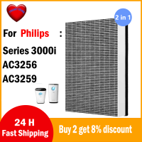 อะไหล่ทดแทน OEM ตัวกรองคาร์บอน HEPA แบบ2-In-1 FY3433 FY3432สำหรับ Philips 3000i ชุด AC3256เครื่องกรองอากาศ AC3259