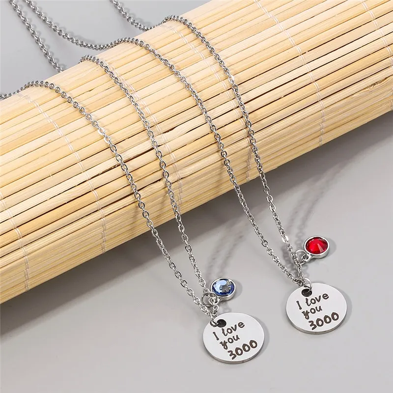 I Love You 3000, I Love You Necklace, Love You 3000, Daughter Gift, Gift  for Her, Heart Necklace, Avengers, Birthstone Necklace - Etsy