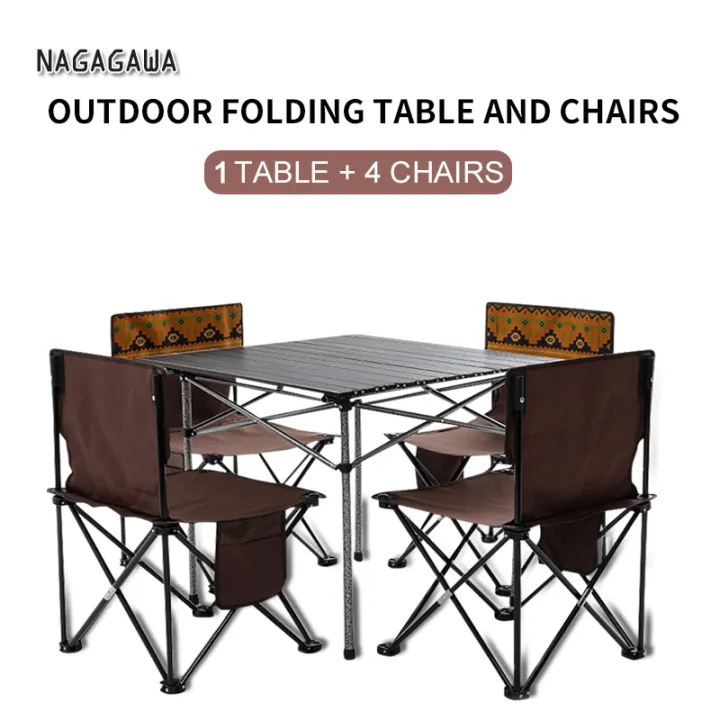 Outdoor folding tables and chairs portable aluminum alloy folding 5
