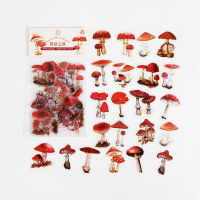 40PCS/Bag Mushroom Album Scrapbooking DIY Label Diary PVC Sticker Daisy Journal Plant Decorative Nature Flower