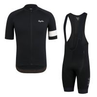 เสื้อปั่นจักรยาน NEW Cycling RAPHA Black Cycling Jerseys Set Men Moutain Bike Suit Cycling 3D Gel Pad Bib Shorts Quick Dry  Cycling Clothes lj