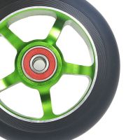 ；。‘【 2Pcs 100Mm Scooter Replacement Wheels With Bearings Aluminum Wear-Resistant PU Scooter Parts Scooter Accessories,Green