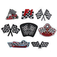 F1 Racing Contact Signal Flag ผ้าปัก Patch Racer Club เสื้อผ้า DIY Epaulettes Armbands Iron-on Patches-pangyh