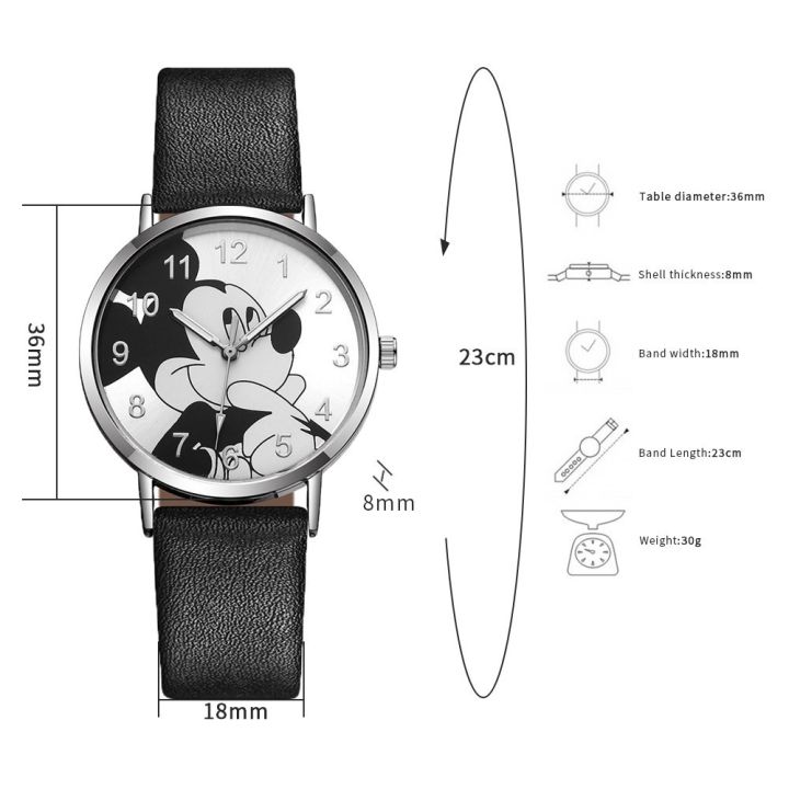 น่ารักมิกกี้การ์ตูนเด็กนาฬิกาเข็มขัดแฟชั่นนาฬิกาควอทซ์
