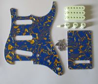 KR- ST Pickguard Set Blue Shell w/ Mint Green Pickup Covers,Knobs,Switch Tip