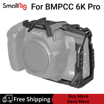 [Clearance Promotion]SmallRig BMPCC 6K Pro Half Cage สำหรับ Blackmagic Pocket Cinema Camera 6K Pro เท่านั้นดีไซน์น้ำหนักเบาราง NATO ในตัวและฐานยึดรองเท้าเย็น-3665