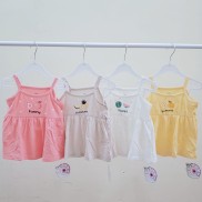 Áo hai dây mùa hè Dokma 2023 vải cotton mỏng mềm mịn mát cho bé gái 12-36m