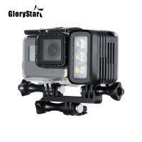 GloryStar 50เมตรกันน้ำใต้น้ำดำน้ำไฟ LED AHDBT-401แบตเตอรี่คู่โคมไฟจุดสำหรับ GoPro ฮีโร่345 6 7สีดำสำหรับ ยี่