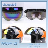 CHUEGUJE6เปิดครึ่งหน้าที่บังลม3-Snap Visor DIY หมวกกันน็อคครึ่งหมวกกันน็อครถจักรยานยนต์เลนส์หมวกกันน็อคสามปุ่มนักบิน-สไตล์หมวกนิรภัยสำหรับมอเตอร์ไซค์เลนส์หมวกกันน็อค