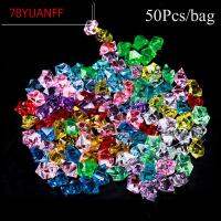 78YUANFF 50Pcs/bag บ้านและสวน งานฝีมือ DIY สีสัน ภูมิทัศน์พิพิธภัณฑ์สัตว์น้ำ ก้อนหินปูถนน ตกแต่งตู้ปลา หินเทียม ก้อนกรวด ฟิลเลอร์แจกัน ก้อนน้ำแข็งคริสตัล