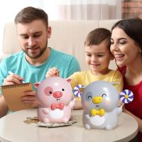 ♦❏ jiozpdn055186 Mealheiro para crianças Piggy Bank Caixa de dinheiro plástico infantil Moedas Bills Decoração