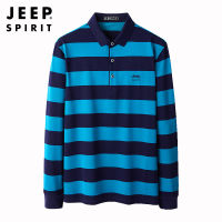 JEEP SPIRIT เสื้อโปโลผู้ชายแขนยาวมีปก,เสื้อโปโลลำลองแฟชั่นใหม่