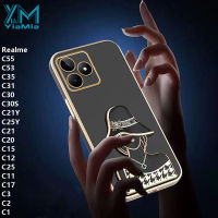 YiaMia เคสโทรศัพท์แฟชั่นสำหรับ Realme OPPO C35 C53 C55 C25 C31 C30 C17 C30S C21 C25Y 6D C20เคสมือจับสำหรับโทรศัพท์มือถือ C15 C12ฝาครอบโทรศัพท์ซองนุ่มกันกระแทก