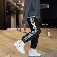 Sports Trousers Pants High Street ins Trendy Handsome Loose Anime Printed Sweatpants Ankle-