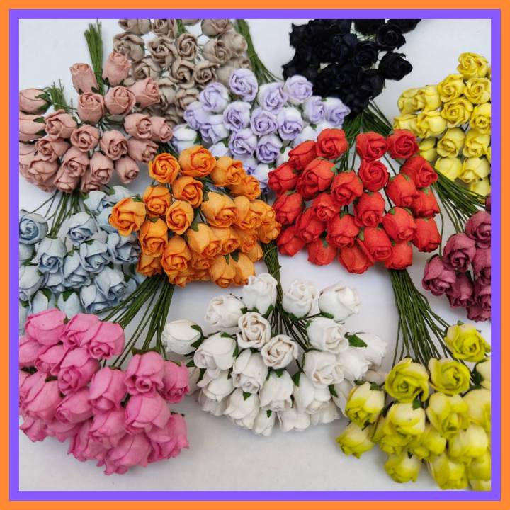5-ดอก-ดอกกุหลาบตูม-ดอกไม้ประดิษฐ์-ดอกไม้ปลอม-ดอกไม้กระดาษ-10-mm