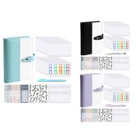 A6 PU Budget Binder with Cash Envelopes, Leather Binder, for Cash Bills Coupon Card, Budget Planner