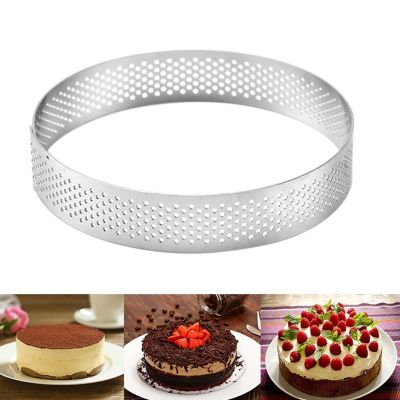 20cm Round Stainless Steel Cake Hole Mousse Cake Tart Ring Pizza Dessert DIY Decor Mould Kitchen Baking Tool