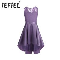 【jeansame dress】 IEFiEL แขนกุดสาวเด็กดอกไม้ลูกไม้ T Ulle ชุดเจ้าหญิงสำหรับเจ้าสาวแต่งงานพรหมพรรคโอกาสที่เป็นทางการชุดวัยรุ่น