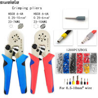 Crimping Tool HSC8 6-4 Tubular Terminal Crimping Pliers 0.25-10mm ², 23-7AWG ความแม่นยำสูงคู่มือช่างไฟฟ้าคีมชุดเครื่องมือ