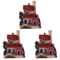 3X Cute Mini Resin House Miniature House Fairy Garden Landscape Home Garden Resin Crafts 4 Styles Color Random