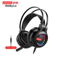 Lenovo thinkplus G80 Gaming Headsets หูฟังสำหรับเล่นเกม ชุดหูฟังแบบมีสายพร้อมไมโครโฟน USB/3.5mm ลดเสียงรบกวน แสงจ้า RGB