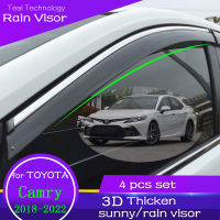 Rain Visor สำหรับ Toyota Camry 2006-2011/2012-2017 2018-2022 4PCS Window Sun Visor Chrome Trim ประตู Vent Shades Deflector Guard รถอุปกรณ์เสริม