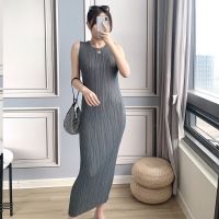 Three female curtilage fold dress sleeveless skirt thin summer cultivate ones morality show render temperamental goddess package hip of the