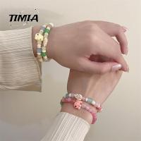 TIMIA แมวตา กำไลข้อมือดอกไม้ เกาหลีแบบเกาหลี กำไลข้อมือช้าง แฟชั่นสำหรับผู้หญิง คริสตัลคริสตัลคริสตัล กำไลข้อมือลูกปัด ฤดูร้อนฤดูร้อนฤดูร้อน