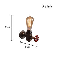 Best E27 Vintage Water Wall Lamp Faucet Shape Steam Punk Loft Industrial Iron Retro Home Bar Decor Lighting Fixture