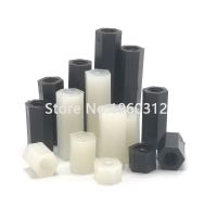 20pcs 50Pcs M2 M2.5 M3 M4 Black or White Nylon Hexagon Standoff Spacer Female Column Double Pass Plastic Hex Long nut Spacing Nails  Screws Fasteners