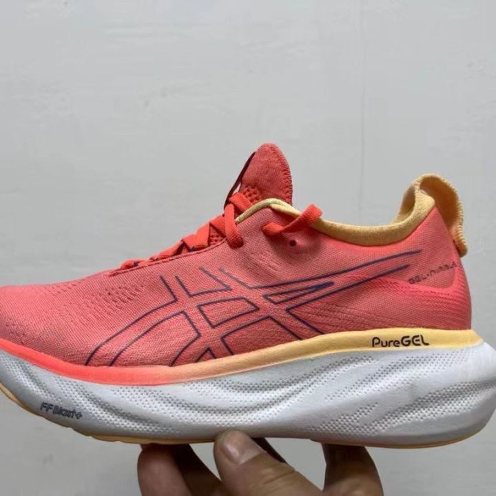 2023-asics-รองเท้าวิ่งแบบแอโรบิกเบาระบายอากาศได้เฉียบ-รองเท้าวิ่งรองรับแรงกระแทกวิ่งมาราธอน-nimbus25ใหม่