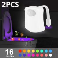 ◆♙✙ LED Toilet Light PIR Motion Sensor Night Lamp 16 Colors Backlight WC Toilet Bowl Seat Bathroom Night light For Children 2pcs