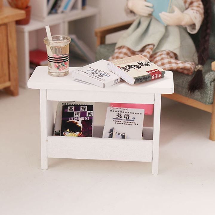 โต๊ะไม้จำลอง1โต๊ะ1-12บ้านตุ๊กตาเก้าอี้มินิโต๊ะชั้นวางหนังสือตู้จำลองของเล่นเฟอร์นิเจอร์ตกแต่ง