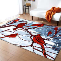 Nordic Carpets Soft Flannel 3D Cherry Blossoms Printed Area Rugs Parlor Mat Rugs Anti-slip Large Rug Carpet for Living Room