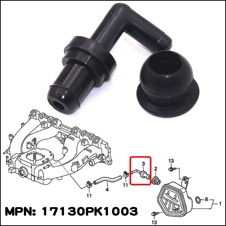Wooweight 90 Grade Positive Crank Case Ventilation Pcv Valve