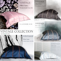 ปลอกหมอนกันไรฝุ่นแบบมีชายโรงแรม ขนาดมาตรฐาน 20x30 inch Vintage Collection/ Premium Quality Cotton Silk  by SAFE&amp;SOUND