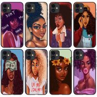 ۩❦ 10 PCS Lot Wholesale Black Girls Painting Mobile Phone Case For Apple Iphone 5 6 7 8 X 11 PRO MAX Designer TPU Shockproof Cover