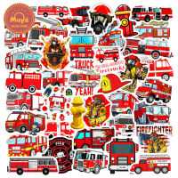 MUYA 50pcs Fire Truck Stickers Waterproof Fire Engine Vinyl Stickers for Laptop