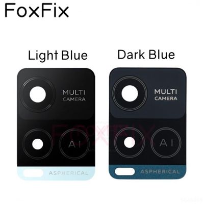 กระจกกล้องถ่ายรูป Foxfix สำหรับ Vivo Y21 Y21A Y21E Y32ด้านหลังกระจกกล้องถ่ายรูปที่เปลี่ยนฝาครอบ + V2111กาว V2158A V2140