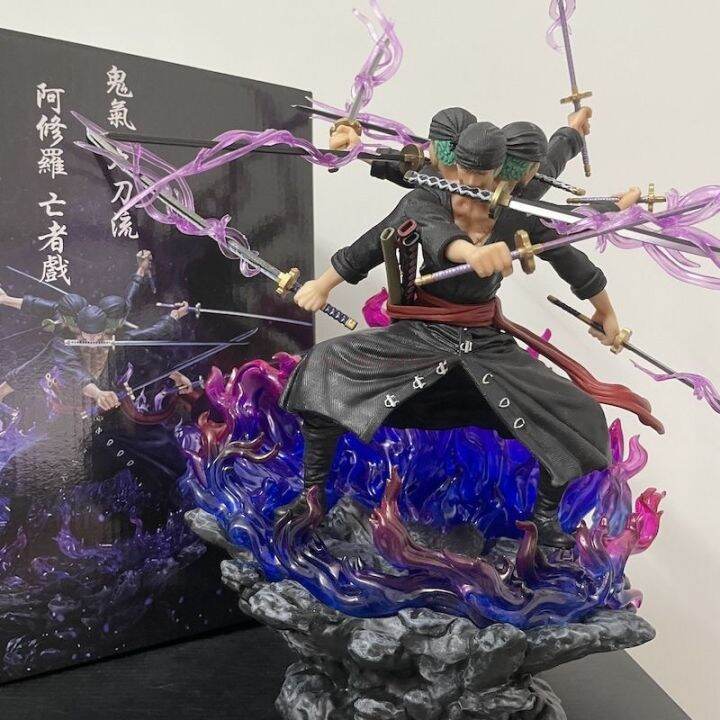 40Cm Anime One Piece Zoro Figure Wano Onigashima 9 Swords Style Action ...