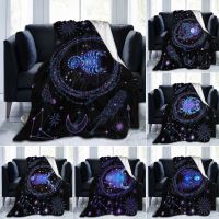 Scorpio Throw Blanket Flannel Constellations Blanket Warm Super Soft 12 Horoscope Astrology Throw Blankets Constellation Theme