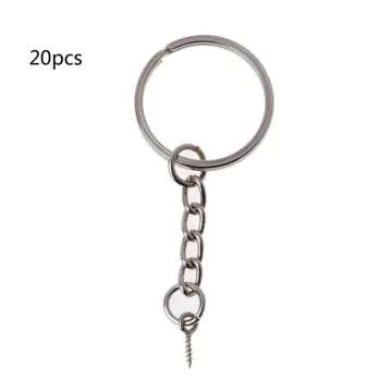 10-20pcs Screw Eye Pin Key Chain Key Ring Keychain Bronze Rhodium