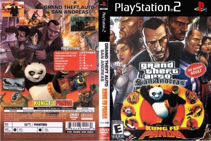 PS2 Grand Theft Auto San Andreas Kungfu Panda (Mods GTA San Andreas) DVD  game Playstation 2