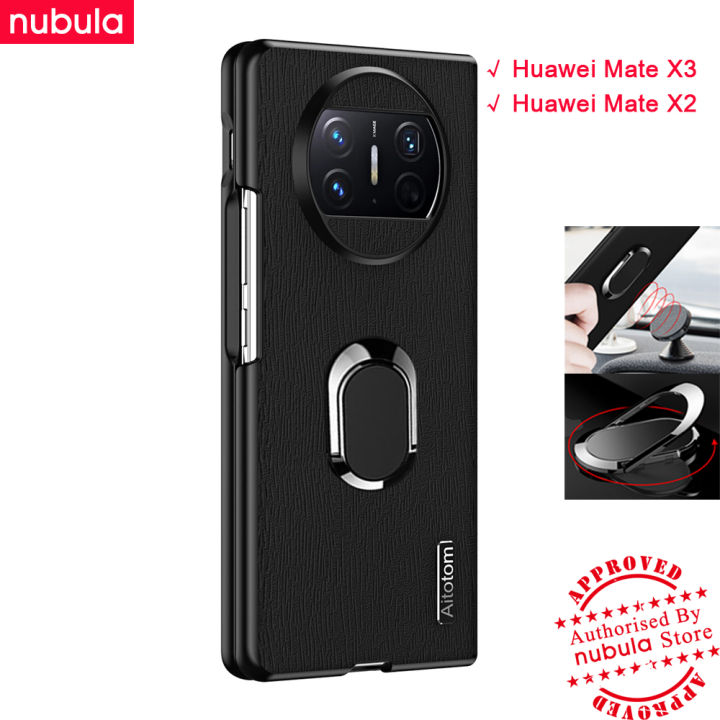 nubula-เคสสำหรับ-huawei-mate-x3-เคส-x2คู่หนังรู้สึกผิวเปลือกไม้-x2-x3โทรศัพท์มือถือเคสกันกระแทกฟรีเคสที่ยึดโทรศัพท์ในรถด้านหลังสำหรับ-huawei-mate-x2-x3